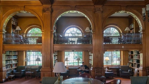 A photo of the nooks in Sanborn Library