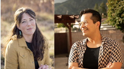 The photos of two authors