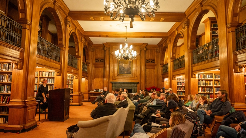 Author Ellyn Gaydos Reading in Sanborn Library