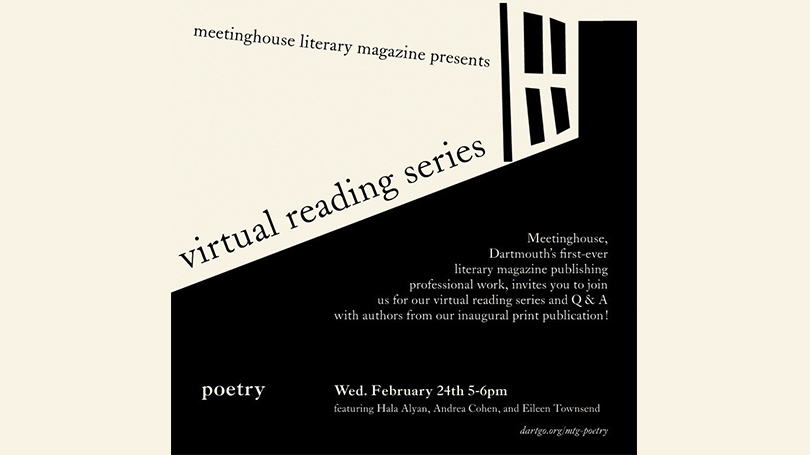 Meetinghouse: Poetry Reading on February 24 | Department of English and  Creative Writing