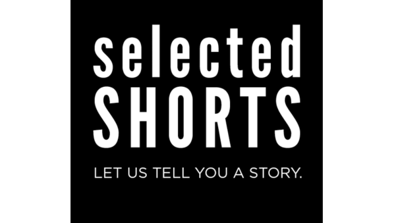 Selected Shorts Logo, White Lettering with Black Background