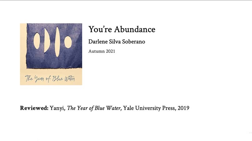 on a white background, the text "You're Abundance" Darlene Silva Soberano / Autumn 2021